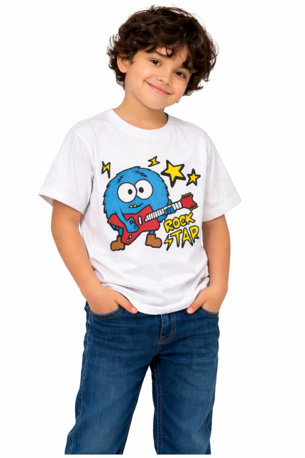 Funy World Kids Supima Cotton T-Shirt – White