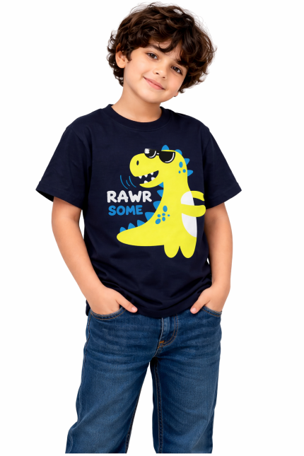 Dino Premium Supima Cotton Tee – Navy Blue